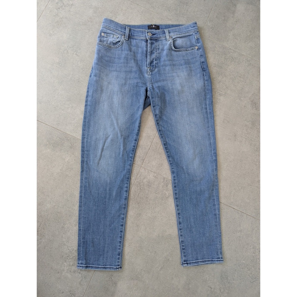 7 For All Mankind Josefina Boyfriend Jeans Blue Button Fly Denim Womens Size 27